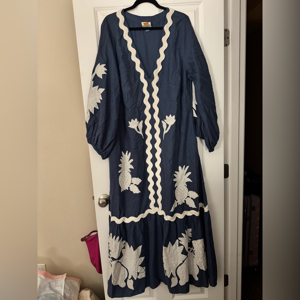 Farm Rio embroidered flounce maxi 2x - Picture 2 of 4